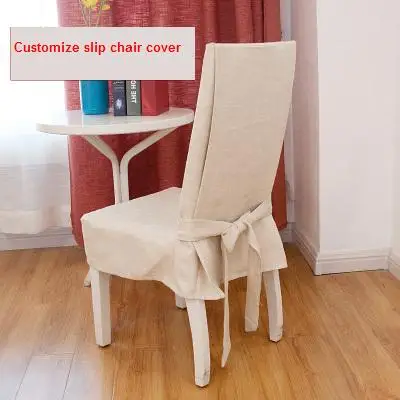 Высокое качество обеденный стул крышка высококлассные минималистичный стиль толстый хлопок лен Чехол для стула стульные покрытия - Цвет: beige apricot
