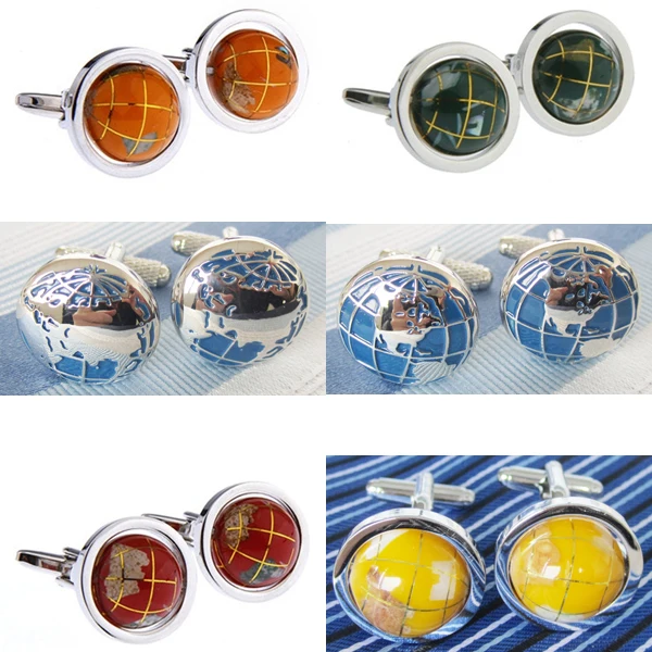 

Fashion 6 Designs Map Globe Cufflink Cuff Link 1 Pair Free Shipping Biggest Promotion