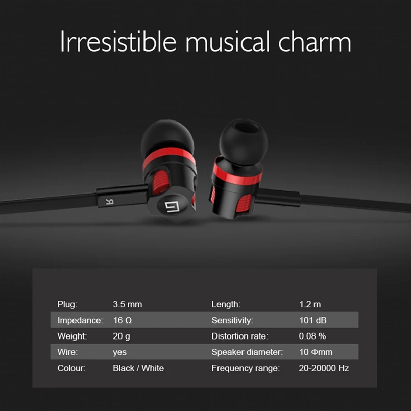 Icoque Wired In Ear Earphone 3.5mm Hifi Music Stereo Sound Super Bass Earbuds with Mic for iPhone 6 5 Xiaomi Flat Cord Heaphones (1)