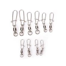 20 шт. шариковый вертлюг с твердым кольцом рыболовный поворотный Прокат Поворотный соединитель из нержавеющей стали инструменты#1-5