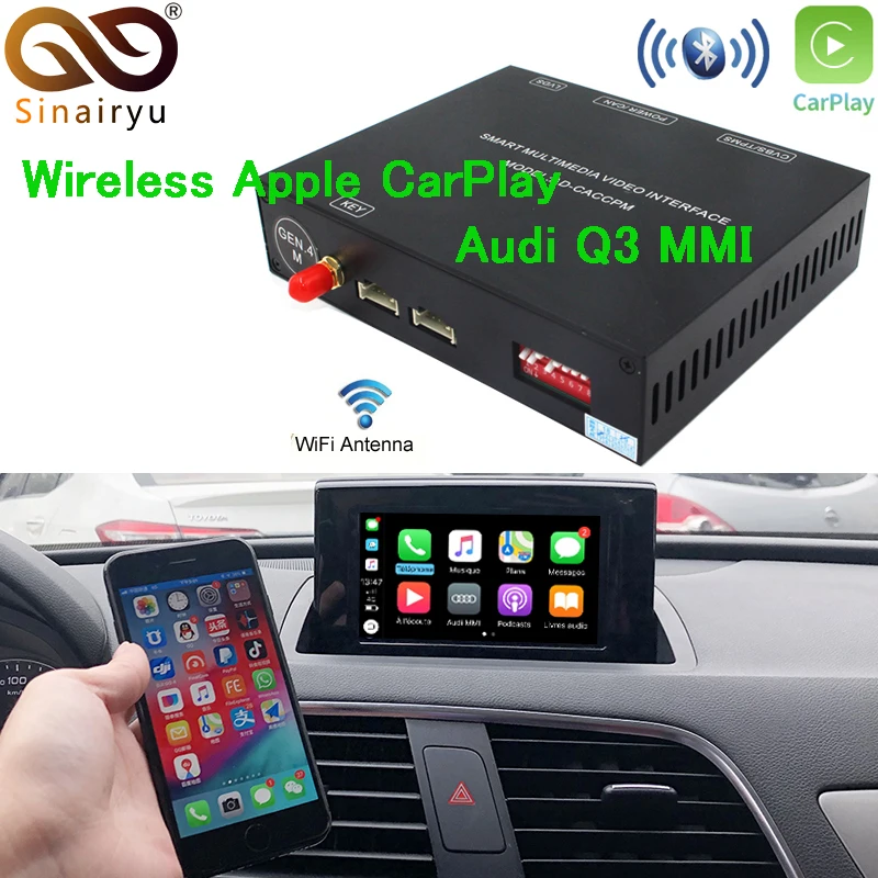 

Sinairyu Wireless Apple Carplay Solution for Audi Q3 with Reverse Camera/EQ adjustment for Audi CarPlay