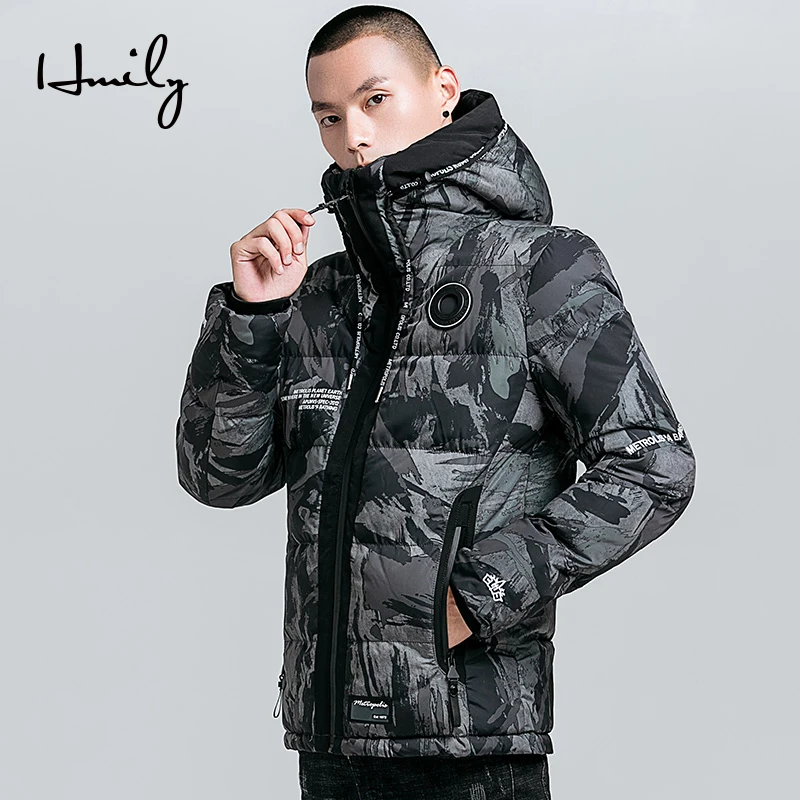 

HMILY New thick Winter Coat male Comfoatable Wool Brand Jacket Men Large Size Warm Parka hooded Overwear