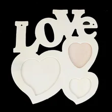 Европейский Стиль Бежевая деревянная фоторамка "любовь" полый 3 коробки в форме сердца украшение дома свадебный подарок 1 шт