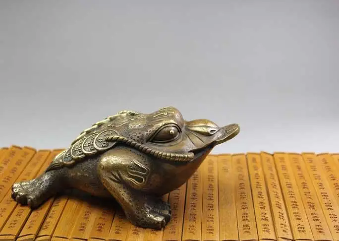 

free shipping Good luck China Feng shui bronze Three toad of leg Jin Chan statue fast