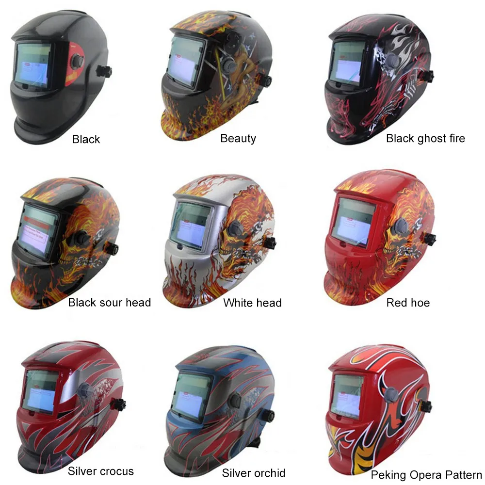 Welding Helmet Protect Against Solar Light Automatic Adjustable Mig Mma Electric Welding Helmet Welding Lens for Mask Welder - Цвет: Black ghost fire