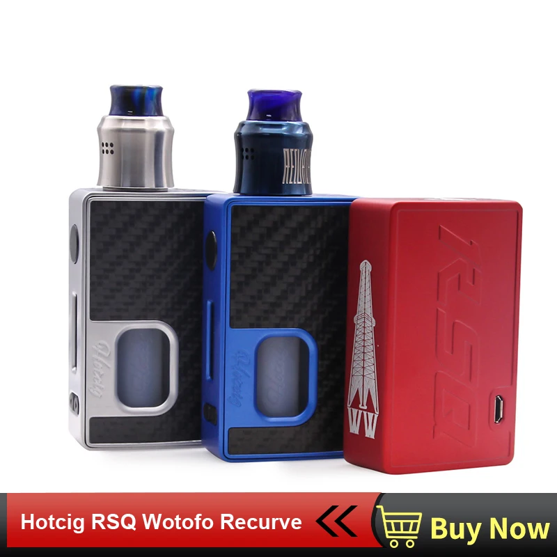 

Original Hotcig RSQ 80W Squonk Box mod with wotofo recurve rda hot cig squonker electronic cigarette kit 24mm Recurve Atomizer