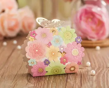 

Free Shipping 50PCS/LOT CB5129 New Design Wedding Candy Box Paper Box