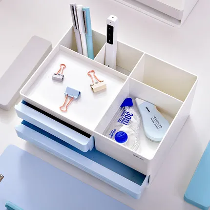  Korean Fashion Desk Pen Holder Office Desk Organizer Pencil Holder Quality Plastic Stationary Holde