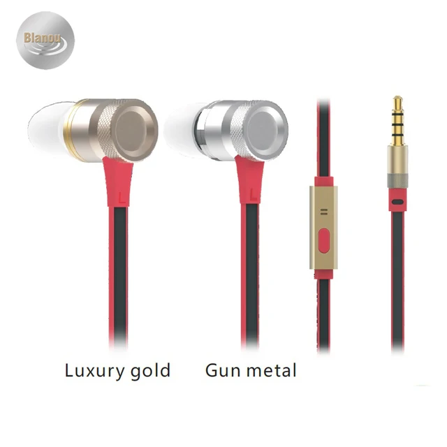 blanou wired bass metal most comfortable earbuds with mic phone