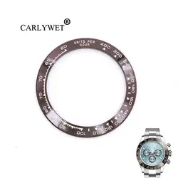 CARLYWET оптовая продажа высокое качество керамика коричневый с белым написанием 38,6 мм Часы Ободок для DAYTONA 116500-116520