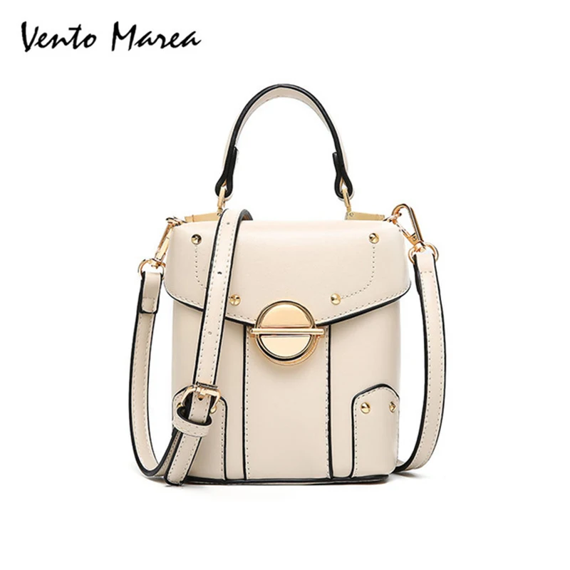 

Vento Marea Women Square Bag Handbags Shoulder Bag Female Satchel Bag PU Leather Patchwork Rivet Bucket Bags Bolsos Mujer
