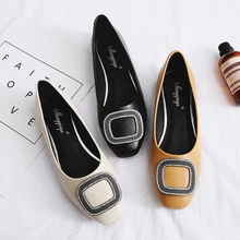 Элегантные женские туфли в Корейском стиле; модель года; женские лоферы; сезон весна-лето; балетки на плоской подошве с кристаллами; повседневная женская обувь для вечеринок; zapatos mujer