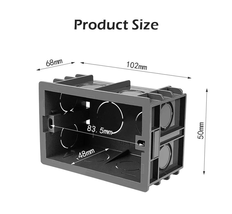 Minitiger Super 102 мм* 67 мм стандарт США внутренняя Монтажная коробка Задняя кассета для 118 мм* 72 мм Стандартный Настенный Выключатель и USB разъем