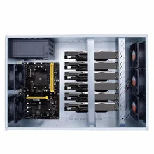 Professional Mining Case ETH BTC Open Air Mining Miner Frame Rig Coin Graphics Case For 6-8 GPU with 5 Powerful Fans