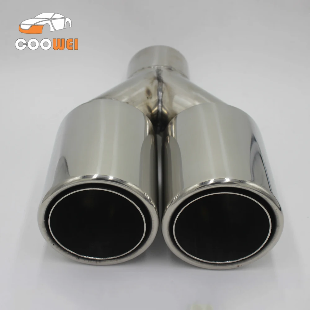 

(101MM) STAINLESS STEEL UNIVERSAL DUAL EXHAUST TIPS NEWEST CAR AUTOMOBILE TIP PIPE
