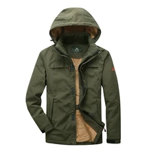 Новое поступление брендовая ветровка мужская Толстая теплая водонепроницаемая флисовая Парка мужская Военная стильная зимняя куртка с капюшоном AFS JEEP для мужчин