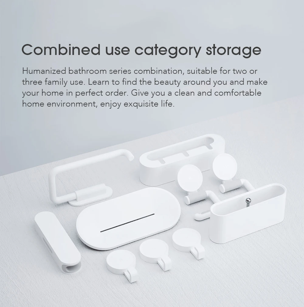 happy life Simple Storage Convenience Bathroom Set from Xiaomi youpin 7pcs