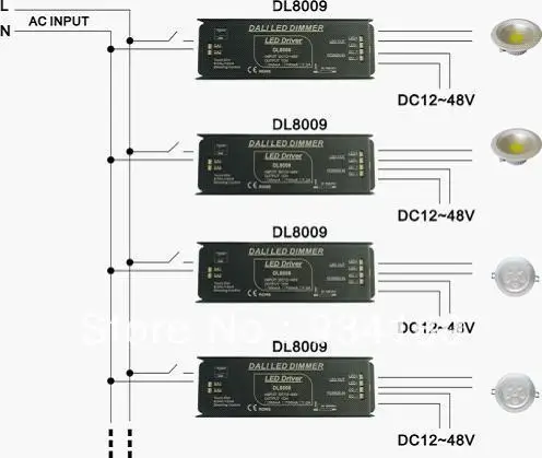 ДАЛИ Диммер& Led Драйвер w/Touch DIM 1 CH DC12-48V 350mA/700mA/1.2A постоянной выходной ток Модель: DL8009