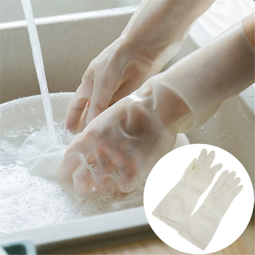 

Rubber Cleaning Gloves Household Kitchen Garden Dusting Dish Washing Gloves Kitchen Cleaning Tableware Washing-up Gloves