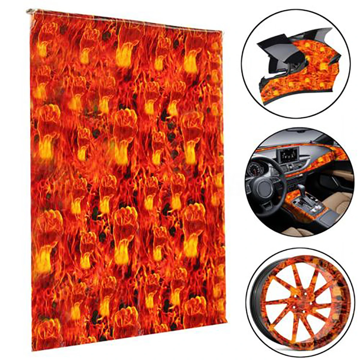 New 0.5m*1m Fire Fist Hydrographic Water Transfer Film Hydro Dipping Print Carbon