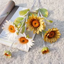Осенние европейские подсолнухи для домашнего ресторана шёлковые цветы для украшения искусственных цветов для фотосъемки набор ручной работы сделай сам flore