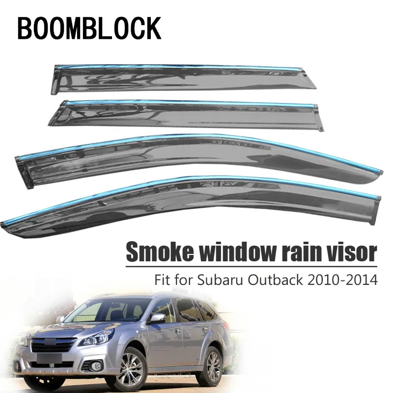 

High Quality 4pcs Smoke Window Rain Visor For Subaru Outback 2014 2013 2012 2011 2010 Styling Vent Deflectors Guard Accessories