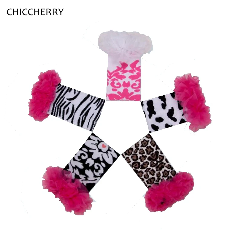 

2pairs Lace Ruffle Zebra & Leopard Animal Print Baby Leg Warmers Girls Beenwarmers Children's Socks, Free Size for 0-3 Years