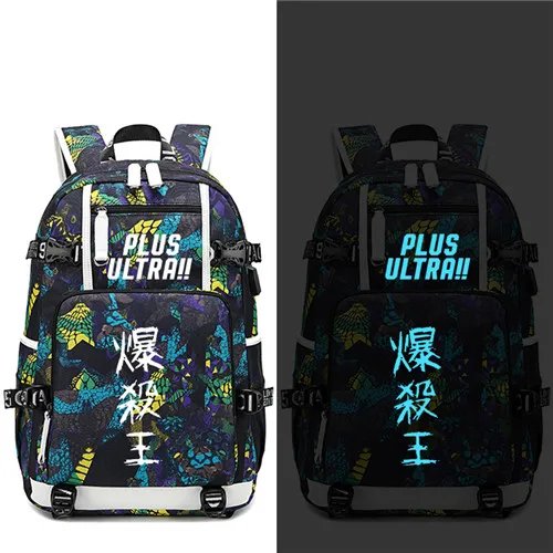 Style 17 Рюкзак My Hero Academy Plus Ultra с usb-портом, сумка-рюкзак со змеиным узором, школьные сумки для подростков, дорожные сумки на плечо, сумка для ноутбука - Цвет: Style 17
