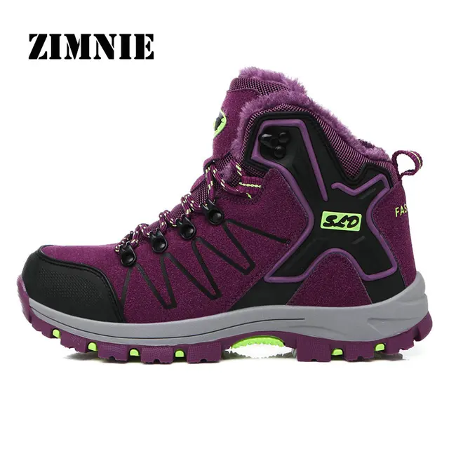 ZIMNIE Men's Trekking Shoes Anti-slip Walking Shoes Mountain Shoes Comfortable Warm Outdoor Sneakers Women Winter Hiking Shoes