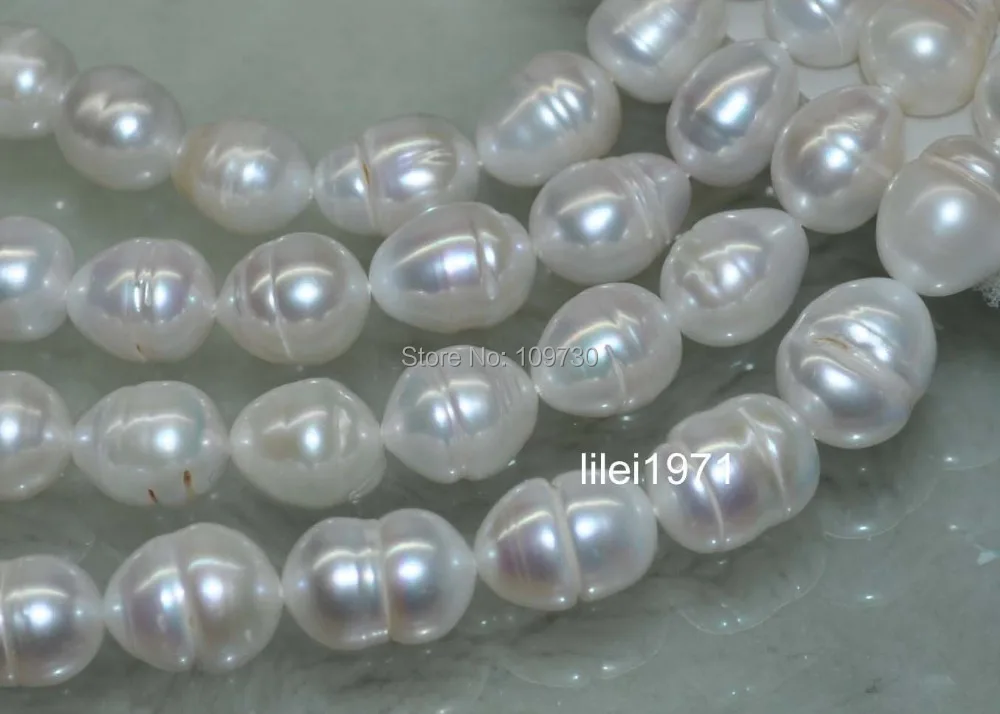 

Jewelry 00154 Big Natural Rare white AA+12-14mm very luster baroque rice pearl