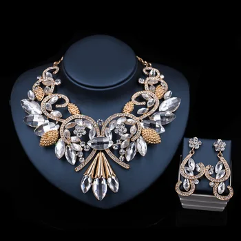 

LAN PALACE fine jewelry african wedding beads nigerian necklace and earrings for party ensemble bijoux femme free shipping