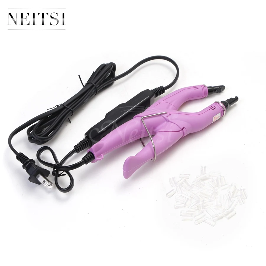 Neitsi 1PC Pink# US Plug Hair Connector+50pcs U-Shapped Keratin Glue 3 Colors For Hair Extensions Neitsi 1PC Pink# US Plug Hair Connector+50pcs U-Shapped Keratin Glue 3 Colors For Hair Extensions