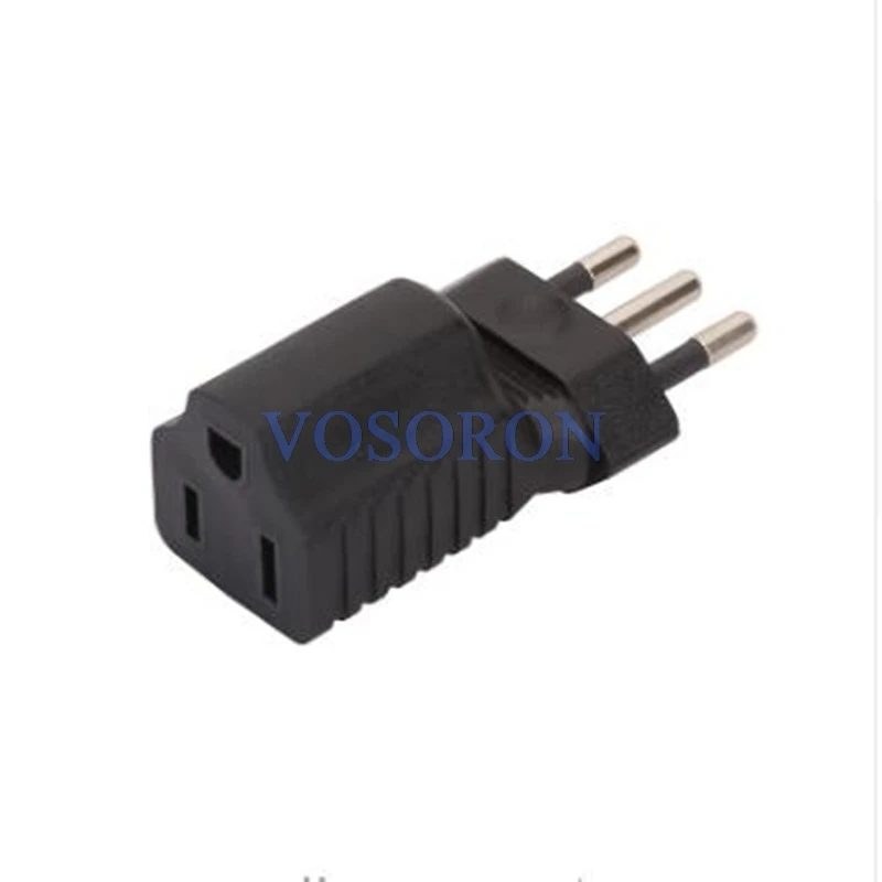 

US 3 Prong to Italy Travel Plug Connector, Italy 3Pin Male To Nema 5-15R USA 3 Pin Female Adapter