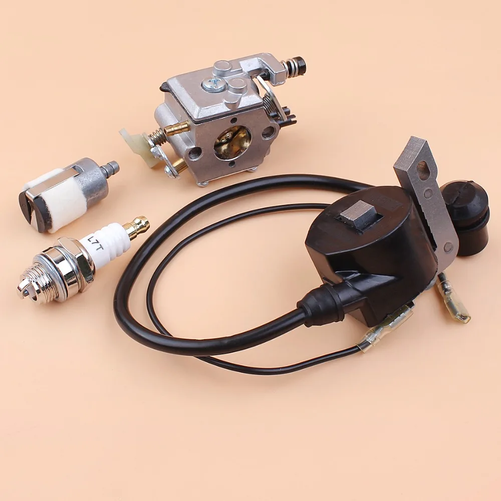 

Carburetor Ignition Coil Module Fuel Filter Spark Plug Kit For HUSQVARNA 50 51 55 Rancher Chainsaw Parts Walbro Carb WT-170-1