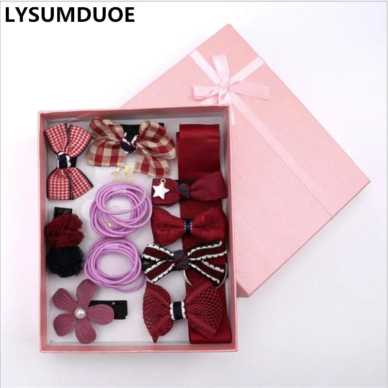 

10Pcs/Set Korean Fashion Girls Hair Accessories Elastic Hair Bands Flower Hair Clips Candy Hairclip Cute Hairpins Bows Headdress