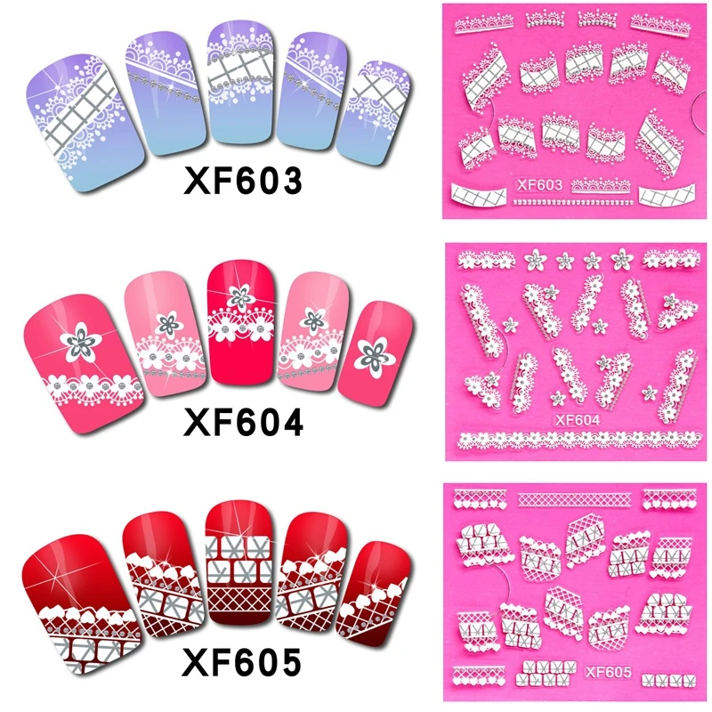 الفن اليتش 1 ورقة 7.5*10.5 سنتيمتر الأوروبية نمط منحوتة 3D مسمار ملصقات ستيريو نقل صائق 24 أنواع لاصق مسمار الفن زينة