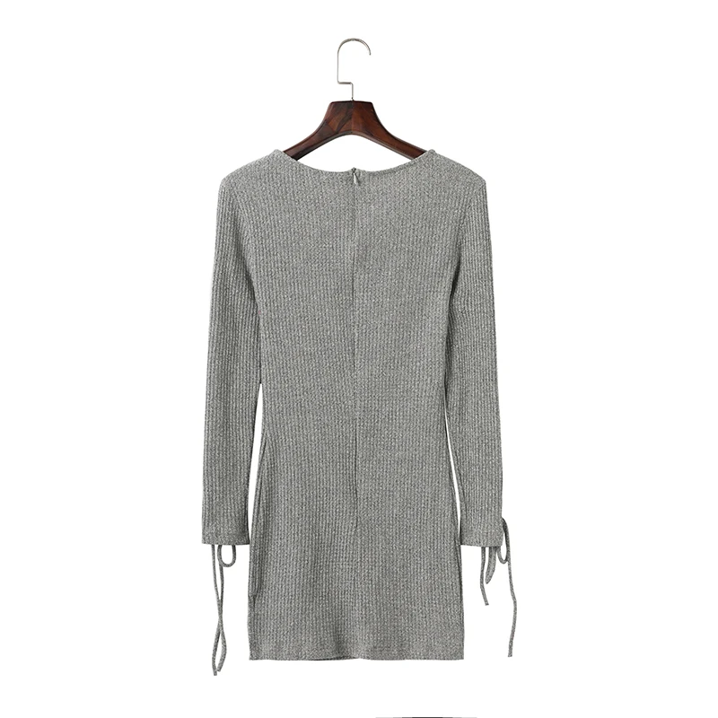 BONGOR LUSS 2018 High Quality O Neck Lace Up Long Sleeves Autumn Winter Women Sweater Knitting Jumper Knitwear Streetwear  (22)