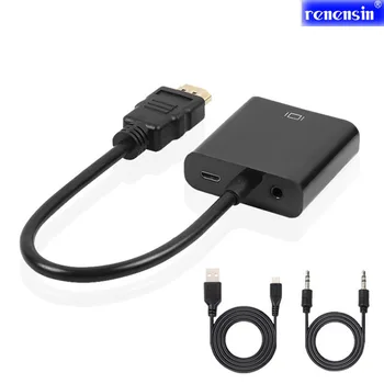 

Monitor TV Male to Female HDMI to VGA Cable Converter connector with Audio usb Power Adapter for PS3 PS4 STB PC Laptop Tablet