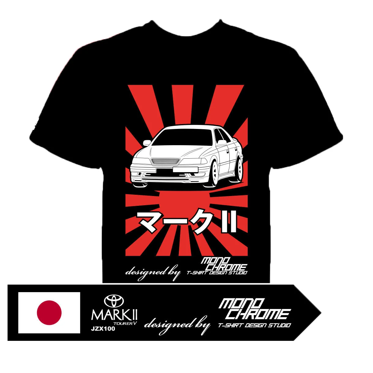 Футболка Mark 2 Tourer V JZX100 футболка мужские черные Изделие из хлопка с короткими