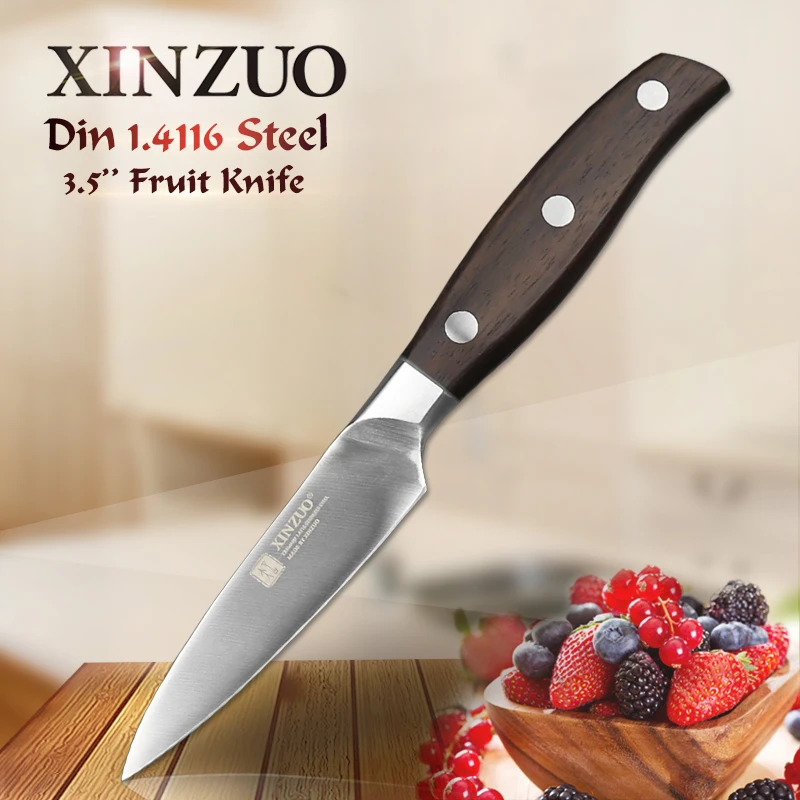 

XINZUO 3.5 inch Paring Knife GERMAN DIN 1.4116 Stainless Steel Kitchen Knife Rosewood Handle Fruit Peeler Knives Kitchen Tackle