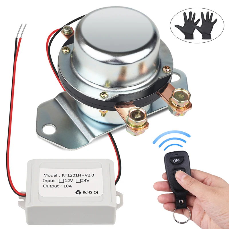 

Remote Control Truck Car Battery Cut Off Switch Master Switches Disconnect Latching Relay Battery Isolator Yacht Bus + Gloves