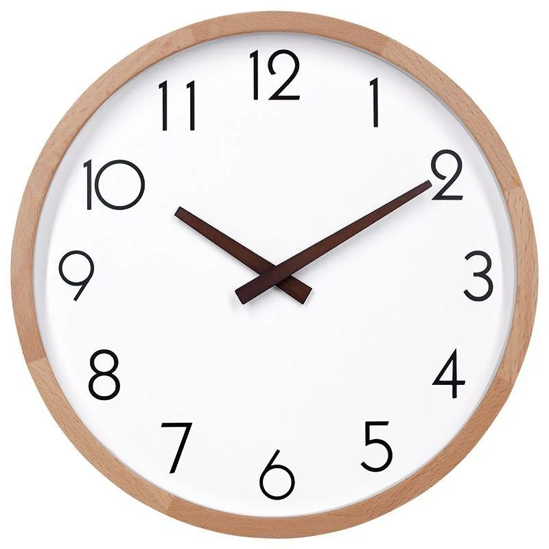 

Nordic Brief Wooden Wall Clock Simple Modern Design Wood Clocks for Living Room Wall Watch Home Decor Silent 12 inch