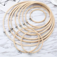 11 Uds 10-40cm Vintage bordado marco con forma de aro Set hecho a mano de bambú para bordado anillos para DIY punto redondo Cruz herramientas de artesanía de aguja