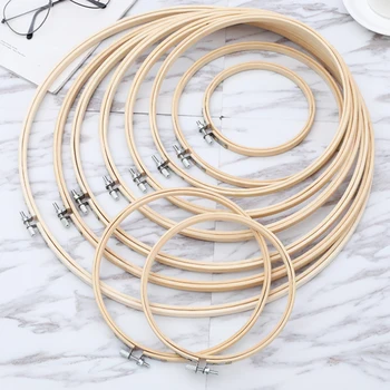 

11pcs 10-40cm Vintage Hoops Frame Set Handmade Bamboo Embroidery Rings for DIY Cross Round Stitch Needle Craft Tools Accessories