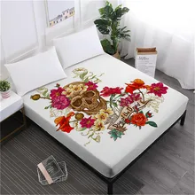Halloween Decor Bed Sheet Sugar Skull Fitted Sheet Colorful Floral Sheet Deep Pocket Bedding King Queen Bedclothes D30 Halloween Decor Bed Sheet Sugar Skull Fitted Sheet Colorful Floral Sheet Deep Pocket Bedding King Queen Bedclothes D30