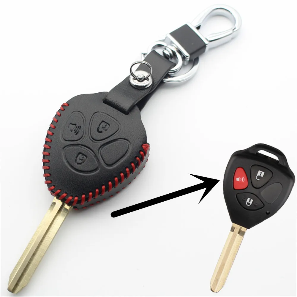 XIEAILI Genuine Leather Remote Control 3Button Remote Key Case Cover For Toyota Wish/Camry/Matrix/RAV4 S288