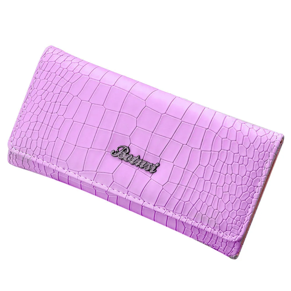 Aelicy, роскошный бренд, Женский кошелек с каменным узором, на молнии, длинный кожаный женский кошелек, сумочка-клатч для монет, Женский кошелек, высокая ВМЕСТИТЕЛЬНОСТЬ - Цвет: Фиолетовый