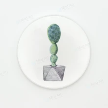 Акварельная зеленая растение кактус в скандинавском стиле милая керамика подставка под чашку креативный подарок для девочки комнаты кухонные принадлежности коврик для напитков