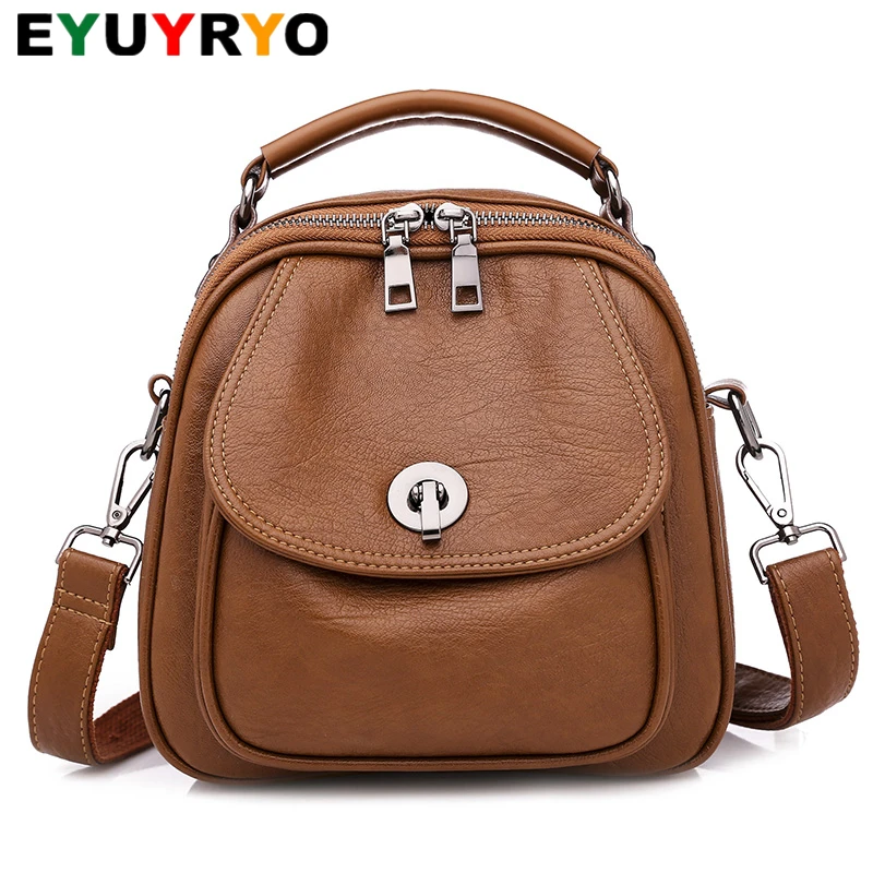 

2019 Women Leather Backpacks Vintage Female Shoulder Bag Sac a Dos Travel Ladies Bagpack Mochilas School Bags For Girls Preppy