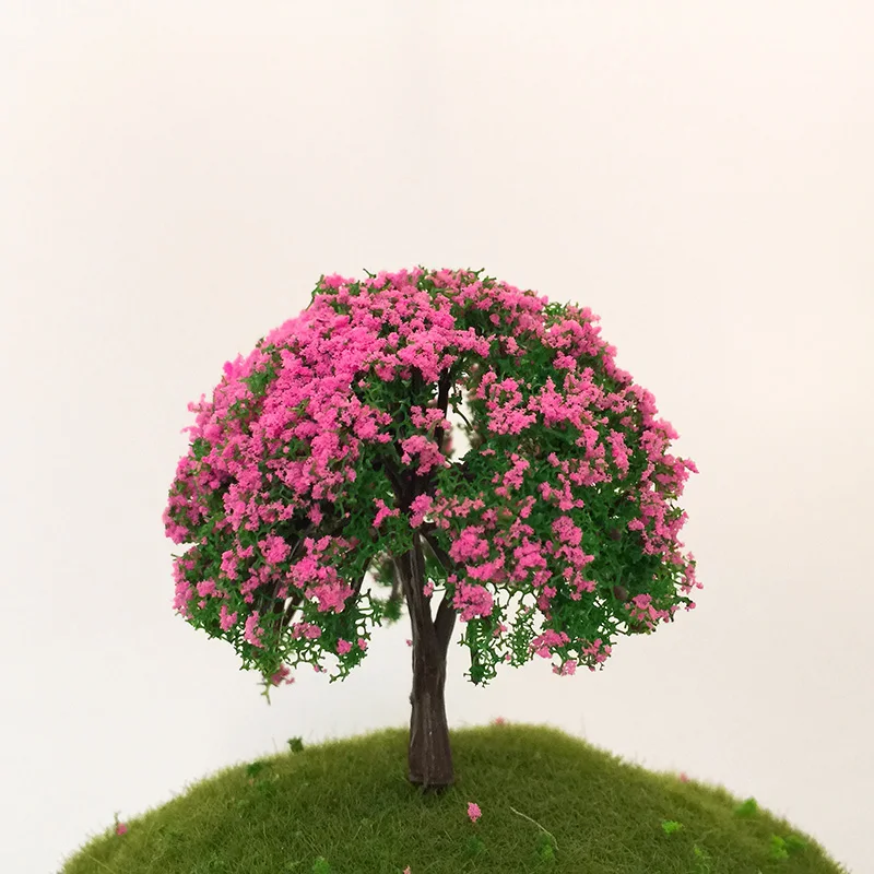 Árboles modelo de jardín de hadas árbol artificial flor melocotón árbol mini árbol 